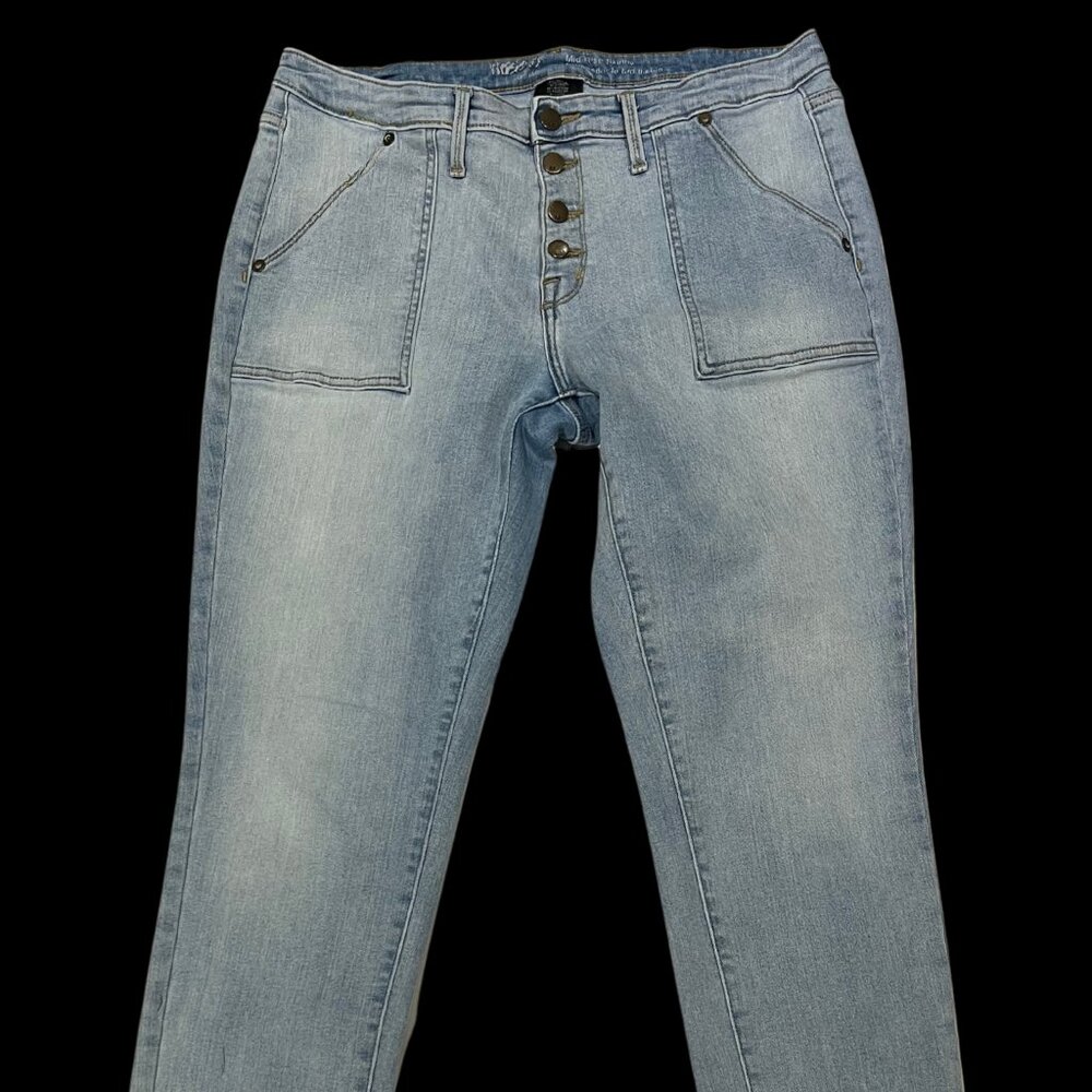 Light Blue Jeans Mid Rise Skinny